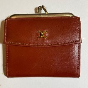 Vtg Imperiana Burnt Sienna Leather Small Bifold Wallet Snap Coin Purse